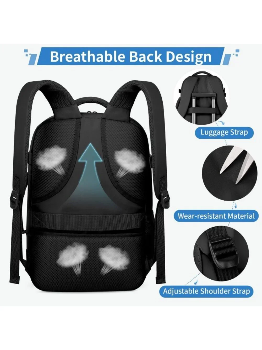 Stylish Travel Backpack for Men & Women, 17.3